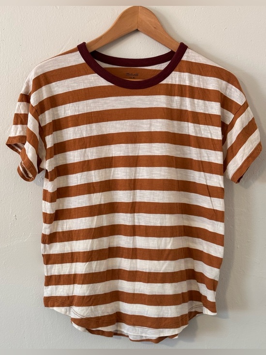Madewell Tops - 🌸 Madewell Women’s Medium Striped Crewneck T-Shirt Rust/Cream